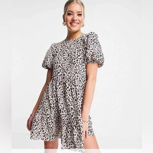 Puff Sleeve Smock Mini Dress